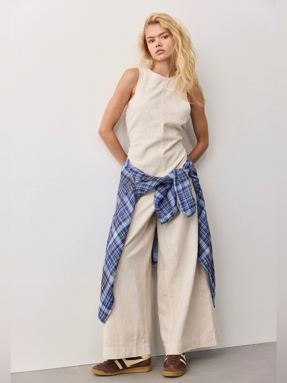 We The Free Do No Wrong Linen Jumpsuit~ Birch
